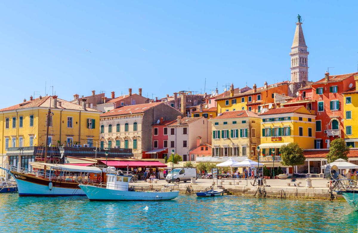 Colorful,Rovinj,In,Istria,With,Boats,In,The,Port,,Croatia
